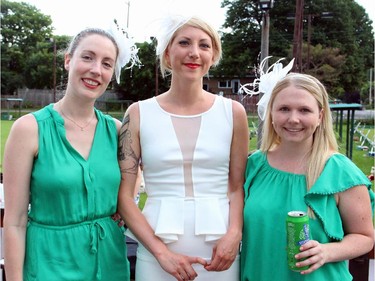 From left is event co-chair Alexandra Gagnier, Tiffany MacLellan and co-chair Meredith Taylor at the Lawn Summer Nights event for Cystic Fibrosis Canada that kicked off Wednesday, July 2, 2014, at the Elmdale Lawn Bowling Club.