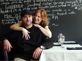 Husband and wife team, Phil and Jessica Carswell, are the couple behind Comfort by AJ's in Kemptville, whose whole menu is written in chalk on one wall.  (Julie Oliver / Ottawa Citizen)