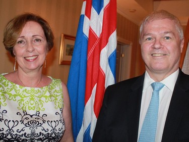 Icelandic Ambassador Thordur Aegir Oskarsson and his wife, Sigurborg Oddsdottir, hosted a national day and farewell reception at their residence June 17.
