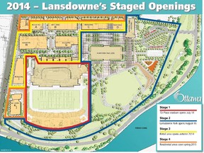 Illustration of Lansdowne phased openings City of Ottawa