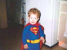 Jeffrey Baldwin is shown in a Halloween costume in this undated handout photo released at the inquest into his death.