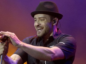 Justin Timberlake performs at the Canadian Tire Centre July 22.