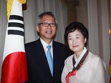 Korean Ambassador Hee Yong Cho and his wife Yang Lee Cho took part in a reception June 29 at the  Chateau Laurier to mark the 61st Anniversary of the Korean War Armistice.