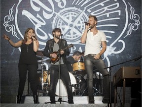 L-R  Hillary Scott, Dave Haywood and Charles Kelley of Lady Antebellum performed on the Bell Stage Sunday July 6, 2014 at Bluesfest held at LeBreton Flats.