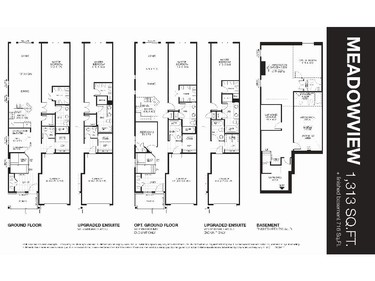 The Meadowview is 1,313 square feet plus 716 square feet of finished space in the basement.