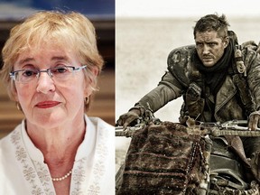 A trailer for the film Mad Max: Fury Road, starring Tom Hardy, apparently samples a warning from Canada's Maude Barlow.