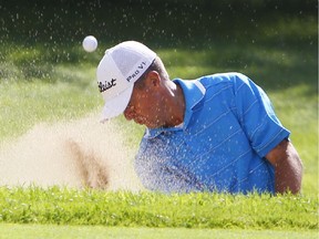 OTTAWA, ON: AUGUST 16, 2011 -- Graham Gunn hits out the 10th hole green side bunker during the final round of the Ottawa PGA held at Hylands Golf Club in Ottawa, August 16, 2011.  (Photo Photo Jean Levac, Ottawa Citizen) For Ottawa Citizen story by  , SPORTS Assignment  105488