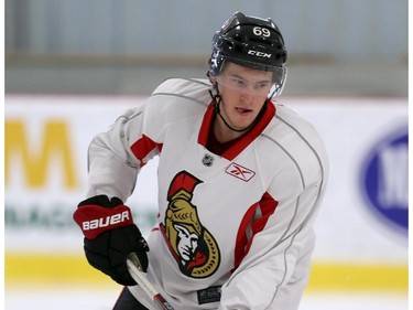 Ottawa Senators' NHL prospect Max McCormick #69 on the ice during their annual development camp at the Bell Sensplex on Friday, July 4, 2014.