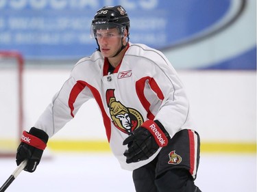 Ottawa Senators' NHL prospect Vincent Dunn on the ice during their annual development camp at the Bell Sensplex on Friday, July 4, 2014.