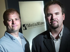 Brett  Serjeantson, left, and Chris Morrison co-founded MediaMiser Ltd. in 2003.