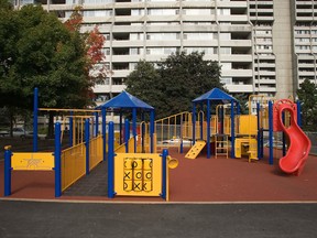 A modern playground at Centennial P.S. in Ottawa was designed to be more accessible to children with mobility challenges. It took a big private donation for the OCDSB to build it.