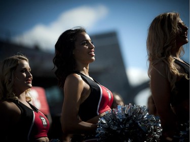 Redblacks Cheer Dance Team on the field at the the official opening of TD Place at Lansdowne Wednesday July 9. 2014.