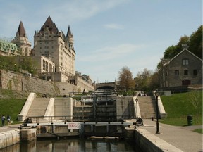 ** REFILED FOR CAPTION CORRECTION: PHOTOS AND STORY ARE EMBARGOED UNTIL JUNE 28, 2008.**      UNDATED --  At Entrance Bay, a flight of 8 locks lifts boats 24 metres to the highest elevation on the Rideau Canal. To the right is the Bytown Museum. For Jeff Lukovich story on the Rideau Canal for this Saturday, June 28, 2008. Photo credit: Cathy Lukovich / Special To The Sun.      **PHOTOS AND STORY EMARGOED UNTIL JUNE 28, 2008.**