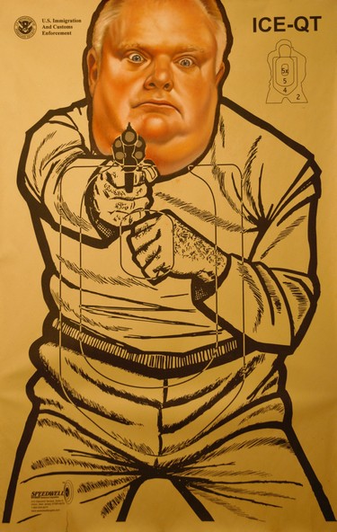 Rob Ford by Peter Shmelzer in Shoot Me, Please, at La Petite Mort Gallery in Ottawa.