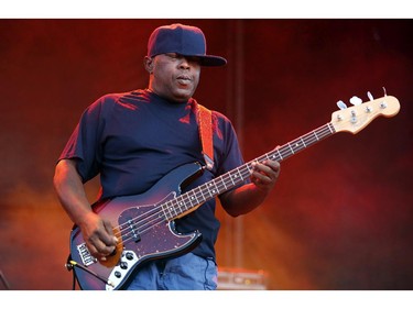 Robbie Shakespeare,  from Sly and Robbie, play to an appreciative audience on day two of Bluesfest Friday, July 4, 2014 at LeBreton Flats, Ottawa.