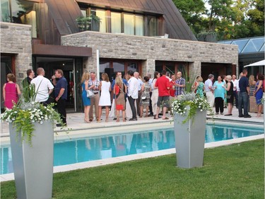 Some 140 guests attended the Hadfield Youth Summit Soirée hosted Monday, June 30, 2014, in the beautiful backyard belonging to Michael Potter, founder of Vintage Wings Canada and honorary colonel of the Snowbirds.