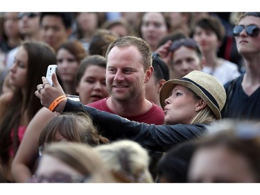 Still finding time for a selfie at the Tegan and Sara concert at Bluesfest opening night Thursday, July 3, 2014.