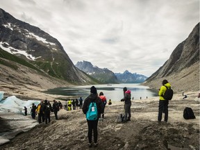 Students on the 2014 Students on Ice Arctic Expedition visit Greenland's Tasermiut Fjord. The expedition involves 86 international students, including five from Ottawa.