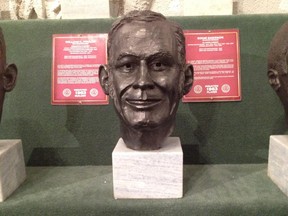 The Canadian Football Hall of Fame's bust of retired Rough Riders quarterback Russ Jackson.