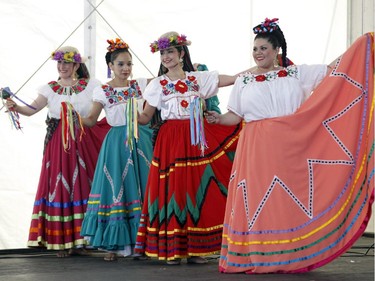 The Mexican dance group Aguila O Sol performs at the Carnival of Cultures at City Hall in Ottawa on Saturday, July 5, 2014.