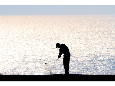 BRIDGEND, WALES - JULY 26:  Bob Tway of United States in action during the third round of the Senior Open Championship played at Royal Porthcawl Golf Club on July 26, 2014 in Bridgend, United Kingdom.