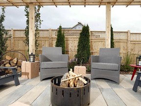 A firepit at the 2013 CHEO Dream Home adds the lure of warmth and casual comfort.