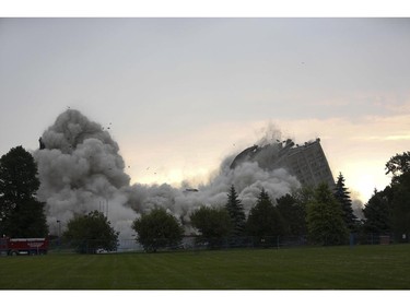 The Sir John Carling Building in Ottawa was demolished early Sunday morning, July 13, 2014.