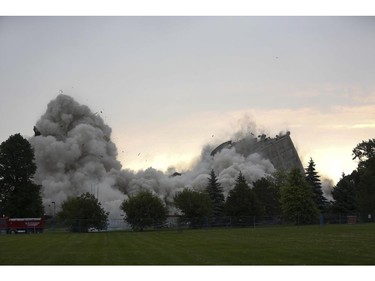 The Sir John Carling Building in Ottawa was demolished early Sunday morning, July 13, 2014.