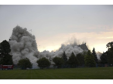 The Sir John Carling Building in Ottawa was demolished early Sunday morning, July 13, 2014.