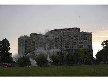 The Sir John Carling Building in Ottawa was demolished early Sunday morning, July 13, 2014.