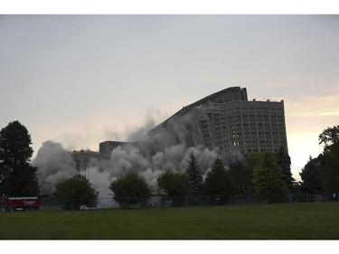 The Sir John Carling Building in Ottawa was demolished early Sunday morning, July 13, 2014.