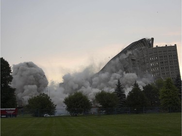 The Sir John Carling Building in Ottawa was demolished early Sunday morning, July 13, 2014.