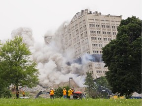 The Sir John Carling Building in Ottawa was demolished early Sunday morning, July 13, 2014.