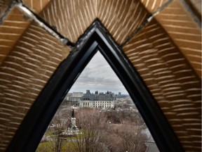 The Supreme Court of Canada is framed by a Parliament's building window in Ottawa on April 23, 2014.