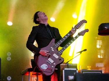 Troy Van Leeuwen of the band Queens of the Stone Age on the Claridge Stage at Bluesfest.