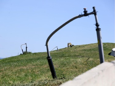 Wells that collect landfill gas on the side of "Carp Mountain" at Carp Road landfill.