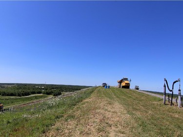 Workers are building a new well near the top of "Carp Mountain" at Carp Road landfill.