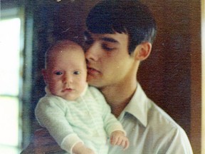 Richard Leger holds his first-born son Marc in this family photo.