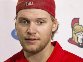 Ottawa Senators goalie Robin Lehner responding the questions about the possibility of a league expansion in the NHL. Lehner was at the Senators Summer Hockey Camps at the Bell Sensplex on Aug 27.