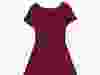 Dynamite’s burgundy flare dress, $44.90.