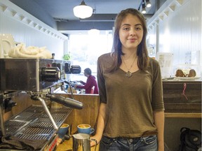 Camila Saavedra Ouellette, 19, works at Cafe Qui Pense on Main Street in order to put herself through school at the University of Ottawa.