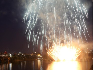 Casino du Lac-Leamy Sound of Light fireworks as viewed from the Canadian Museum of History along Ottawa River in Gatineau (Quebec), Saturday, August 2, 2014. This evening's performance by Hong Kong (China).