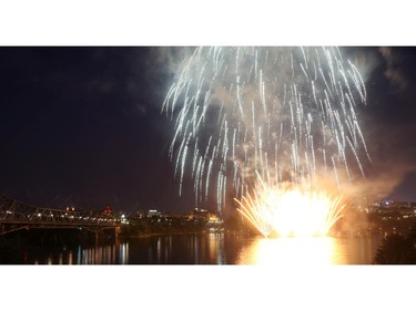 Casino du Lac-Leamy Sound of Light fireworks as viewed from the Canadian Museum of History along Ottawa River in Gatineau (Quebec), Saturday, August 2, 2014. This evening's performance by Hong Kong (China).