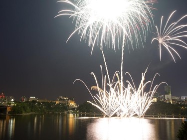 Casino du Lac-Leamy Sound of Light fireworks as viewed from the Canadian Museum of History along Ottawa River in Gatineau (Quebec), Saturday, August 2, 2014. This evening's performance by Hong Kong (China).