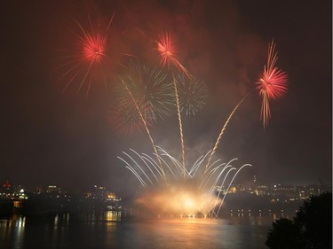 Casino du Lac-Leamy Sound of Light fireworks as viewed from the Canadian Museum of History along Ottawa River in Gatineau (Quebec), Saturday, August 2, 2014. This evening's performance by Hong Kong (China).