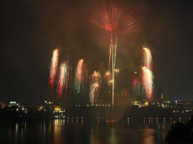 Casino du Lac-Leamy Sound of Light fireworks as viewed from the Canadian Museum of History along Ottawa River in Gatineau (Quebec), Saturday, August 2, 2014. This evening's performance by Hong Kong (China).
