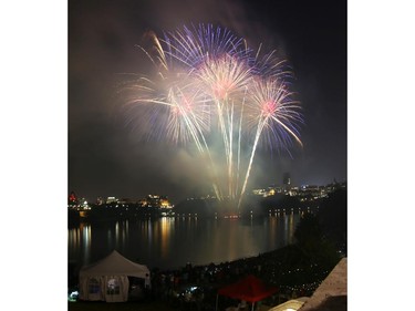 Casino du Lac-Leamy Sound of Light fireworks as viewed from the Canadian Museum of History along Ottawa River in Gatineau (Quebec), Saturday, August 2, 2014. This evening's performance by Hong Kong (China).