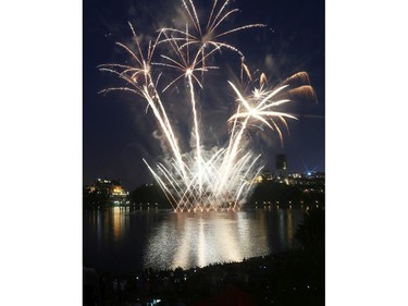 Casino du Lac-Leamy Sound of Light fireworks as viewed from the Canadian Museum of History along Ottawa River in Gatineau (Quebec), Saturday, August 2, 2014. This evening's performance by Hong Kong (China).