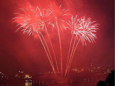 Casino du Lac-Leamy Sound of Light fireworks as viewed from the Canadian Museum of History along Ottawa River in Gatineau (Quebec), Saturday, August 2, 2014. This evening's performance by Hong Kong (China).