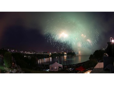 Casino du Lac-Leamy Sound of Light fireworks as viewed from the Canadian Museum of History along Ottawa River in Gatineau (Quebec), Saturday, August 2, 2014. This evening's performance by Hong Kong (China).